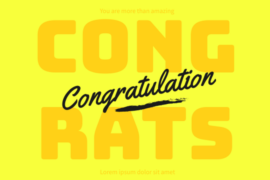 Greeting Card template: Congratulation Greeting Card (Created by Visual Paradigm Online's Greeting Card maker)