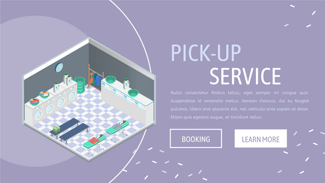 Isometric Diagrams template: Laundry Services (Created by Visual Paradigm Online's Isometric Diagrams maker)