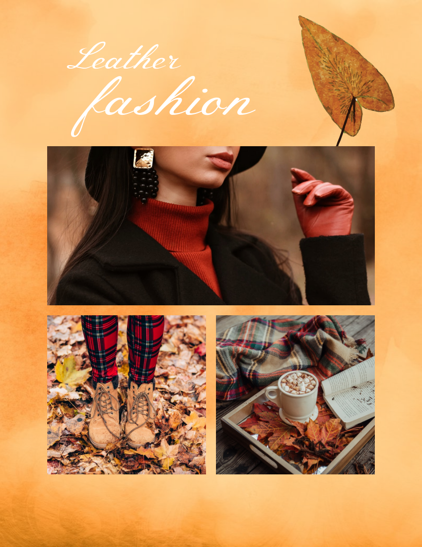 Lookbook 模板。Autumn Fashion Lookbook (由 Visual Paradigm Online 的Lookbook软件制作)