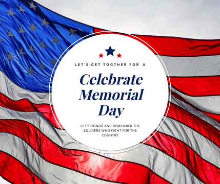 Editable facebookposts template:Soldier Flag Background Memorial Day Facebook Post
