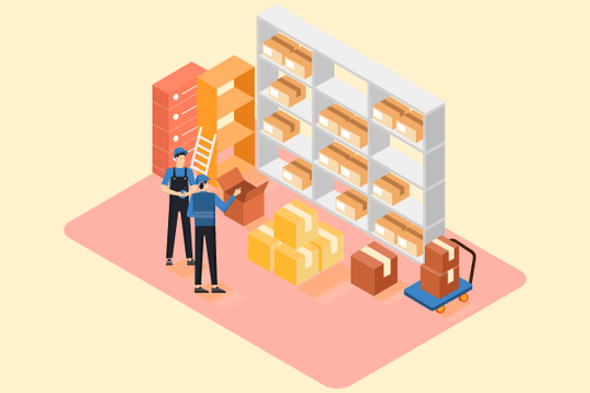 Business Illustrations template: Warehousing Illustration (Created by Visual Paradigm Online's Business Illustrations maker)