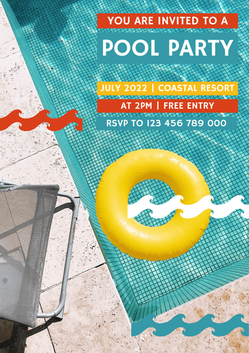 Editable posters template:Pool Party 2022 Poster