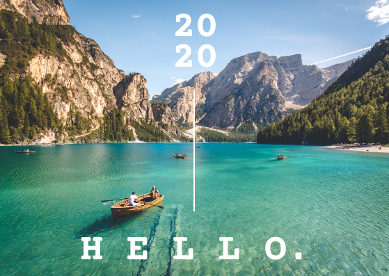 Postcard template: Hello 2020 Postcard (Created by Visual Paradigm Online's Postcard maker)