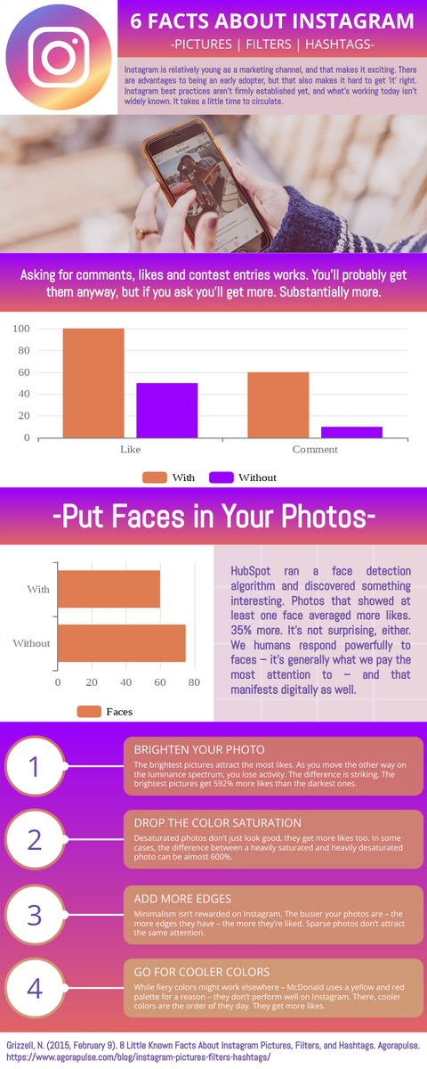 6 Facts About Instagram horizontal infographic