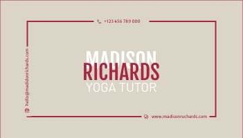 Business Card template: Burgundy And Ash Yoga Tutor Business Card (Created by Visual Paradigm Online's Business Card maker)