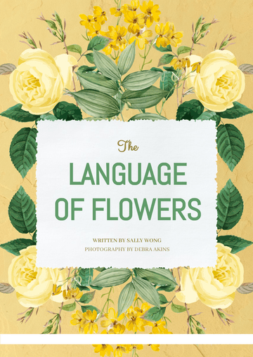 书籍封面 模板。Language Of Flowers Book Cover (由 Visual Paradigm Online 的书籍封面软件制作)