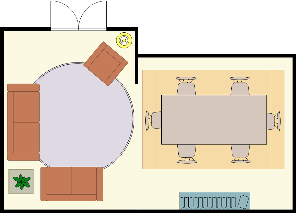 Living Room Floor Plan template: Typical Living Room Layout (Created by Diagrams's Living Room Floor Plan maker)
