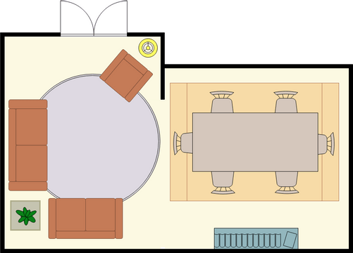 Living Room Floor Plan template: Typical Living Room Layout (Created by InfoART's Living Room Floor Plan marker)