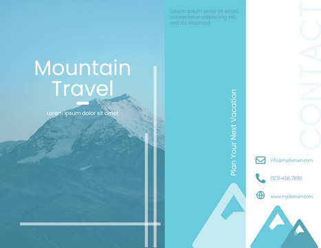 Editable brochures template:Mountain Travelling Brochure