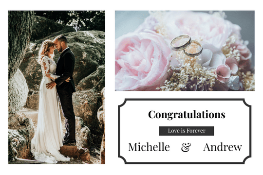 Greeting Card template: Congratulations For Wedding Greeting Card (Created by Visual Paradigm Online's Greeting Card maker)