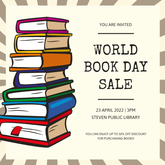 Colorful Book Illustrations World Book Day Invitation