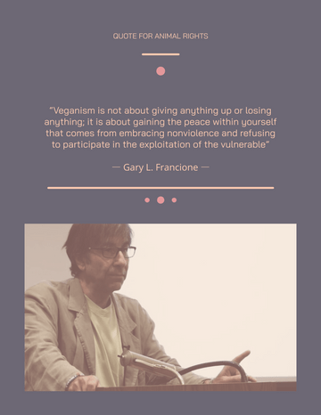 Quotes template: Veganism is not about giving anything up or losing anything. ― Gary L. Francione (Created by Visual Paradigm Online's Quotes maker)