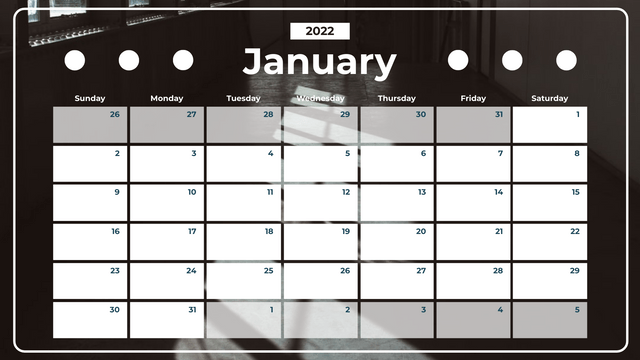 Calendar template: Shadow Photography Calendar 2022 (Created by InfoART's  marker)
