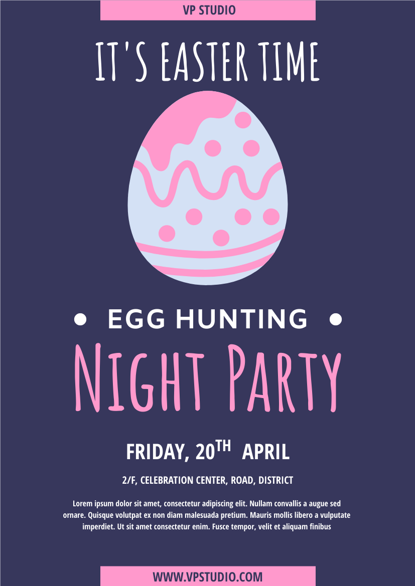 Flyer template: Easter Night Party Flyer (Created by Visual Paradigm Online's Flyer maker)
