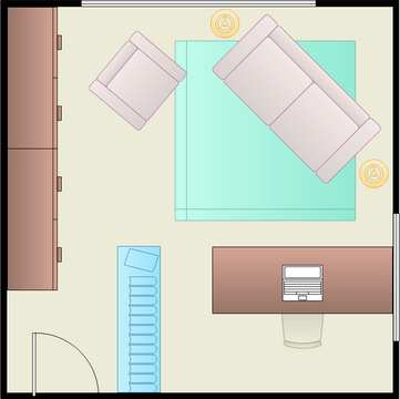 Home Office Floor Plan template: Square Home Office (Created by InfoART's Home Office Floor Plan marker)