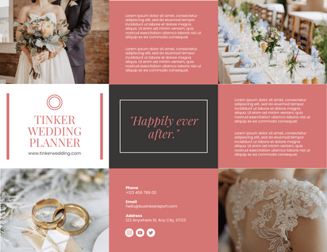 Brochures template: Wedding Planning Company Brochure (Created by Visual Paradigm Online's Brochures maker)