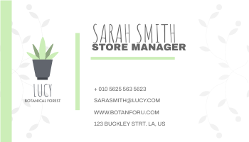 Business Card template: Botanical Forest Store Business Card (Created by InfoART's Business Card maker)