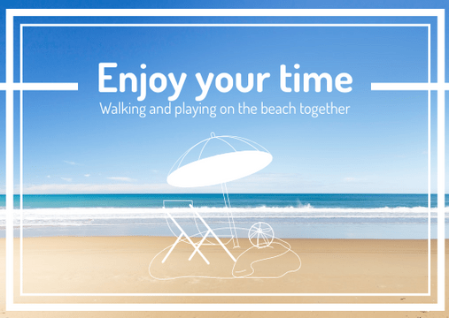 Editable postcards template:Relax On Beach Postcard
