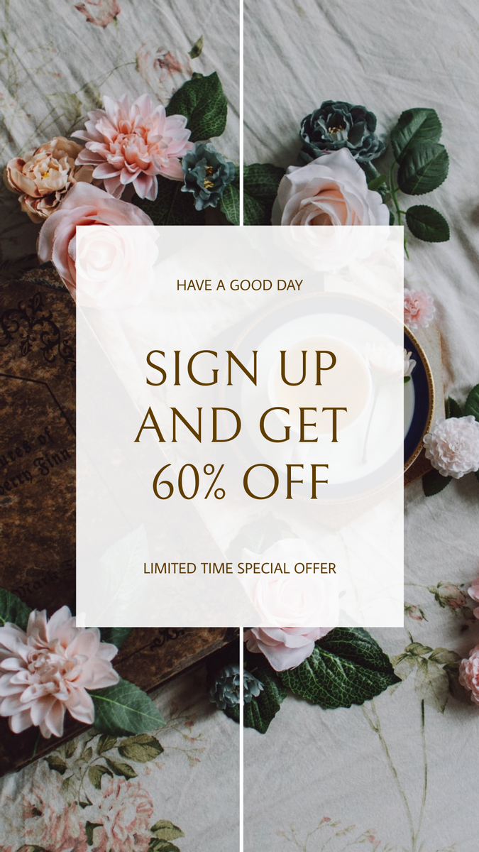 Floral Background Special Sale Instagram Story | Instagram Story Template