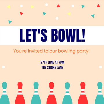 Editable invitations template:Bowling Invitation
