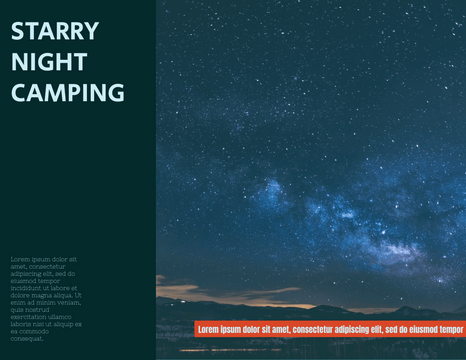Brochure template: Starry Night Camping Brochure (Created by Visual Paradigm Online's Brochure maker)
