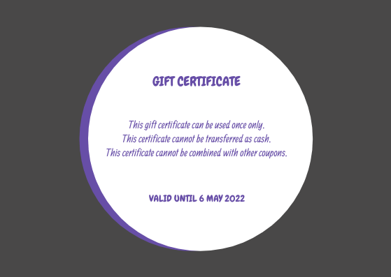 Gift Card template: Purple And Black Photo Mother's Day Gift Card (Created by Visual Paradigm Online's Gift Card maker)