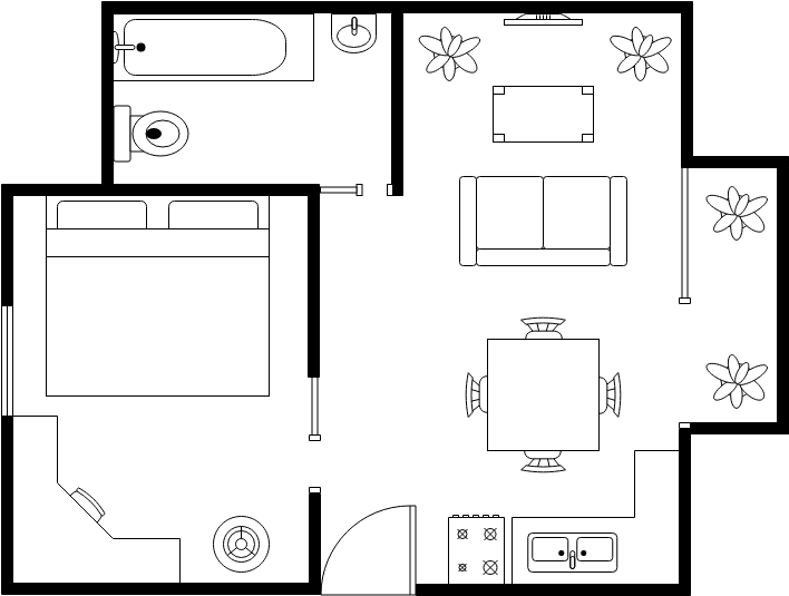 Floor Plan template: Floor Plan With Furniture (Created by Visual Paradigm Online's Floor Plan maker)