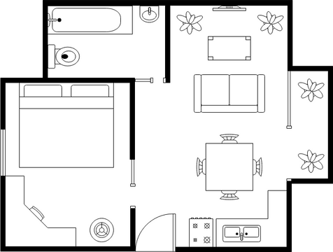 Floor Plan template: Floor Plan With Furniture (Created by Visual Paradigm Online's Floor Plan maker)