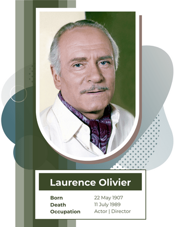 Biography template: Laurence Olivier Biography (Created by Visual Paradigm Online's Biography maker)
