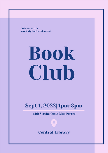 Poster template: Book Club Poster (Created by Visual Paradigm Online's Poster maker)