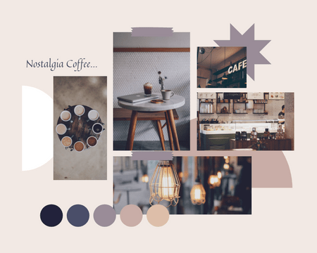 Mood Boards template: Nostalgia Coffee Mood Board (Created by Visual Paradigm Online's Mood Boards maker)