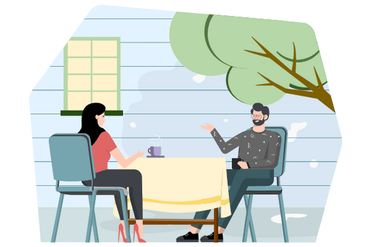 Home Illustration template: Coffee Break Time Illustration (Created by Visual Paradigm Online's Home Illustration maker)