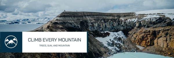 Email Header template: Blue Mountain Photo Mountain Climb Email Header (Created by Visual Paradigm Online's Email Header maker)