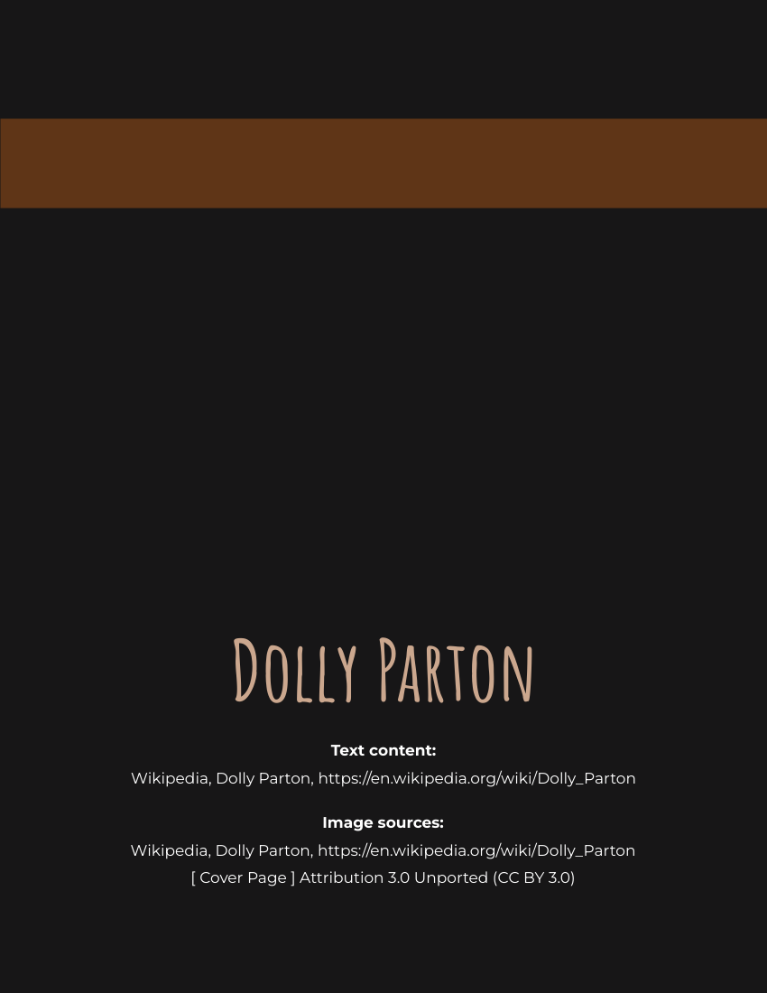 Biography template: Dolly Parton Biography (Created by Visual Paradigm Online's Biography maker)