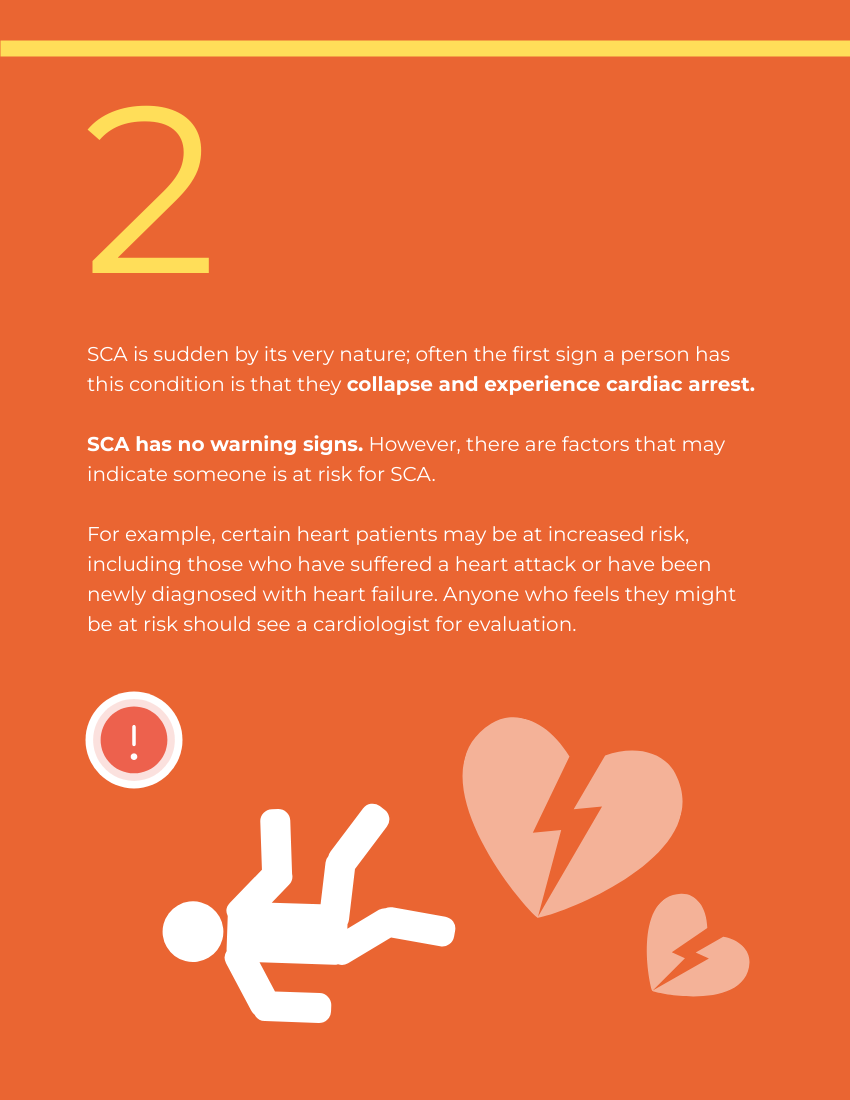 小册子 模板。3 Facts about Sudden Cardiac Arrest Could Help Save a Life (由 Visual Paradigm Online 的小册子软件制作)