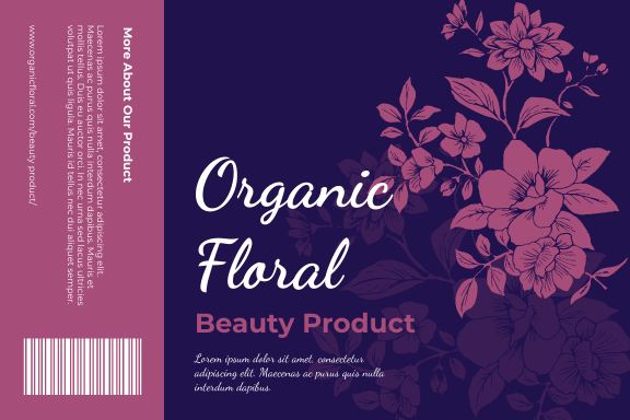 Label template: Organic Floral Beauty Product Label (Created by InfoART's Label maker)