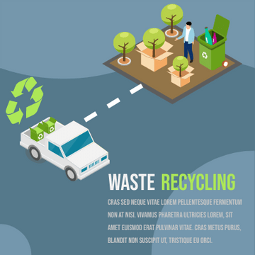 Isometric Diagram template: Waste Recycling (Created by Visual Paradigm Online's Isometric Diagram maker)