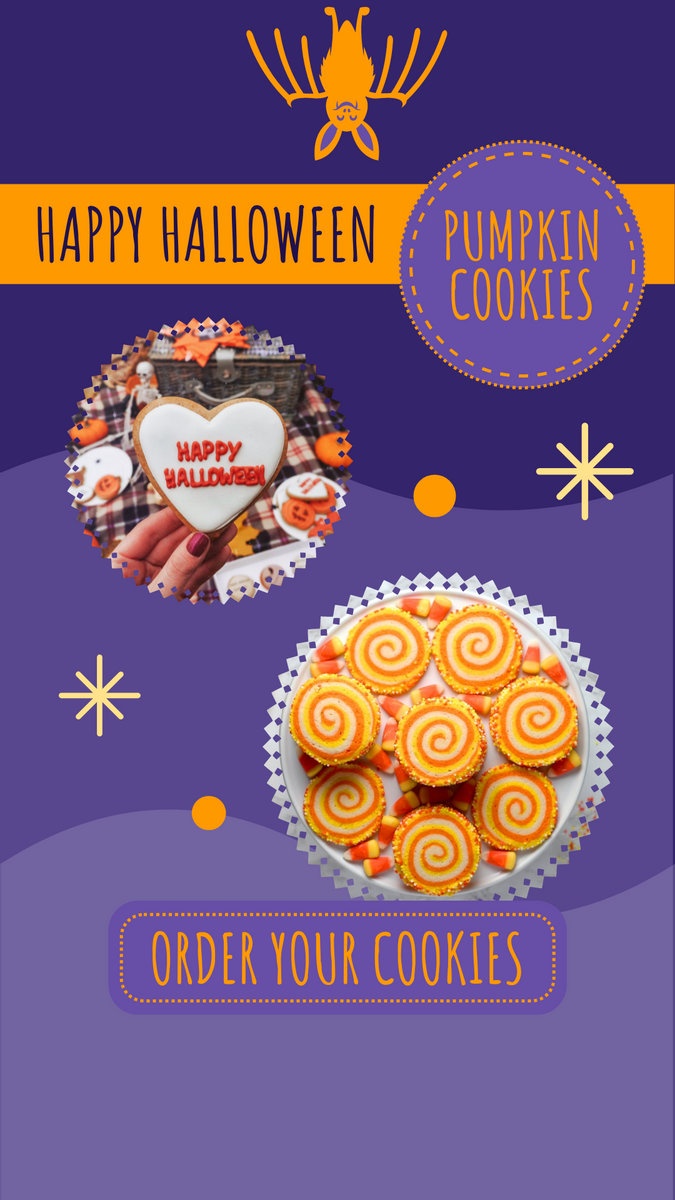 Instagram Story template: Pumpkin Cookie Halloween Promote Instagram Story (Created by InfoART's Instagram Story maker)