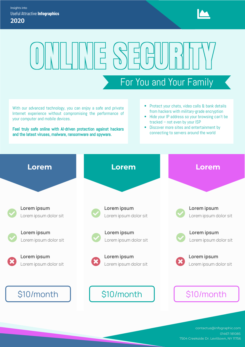 Flyer template: Online Security Service Plan Flyer (Created by InfoART's Flyer maker)