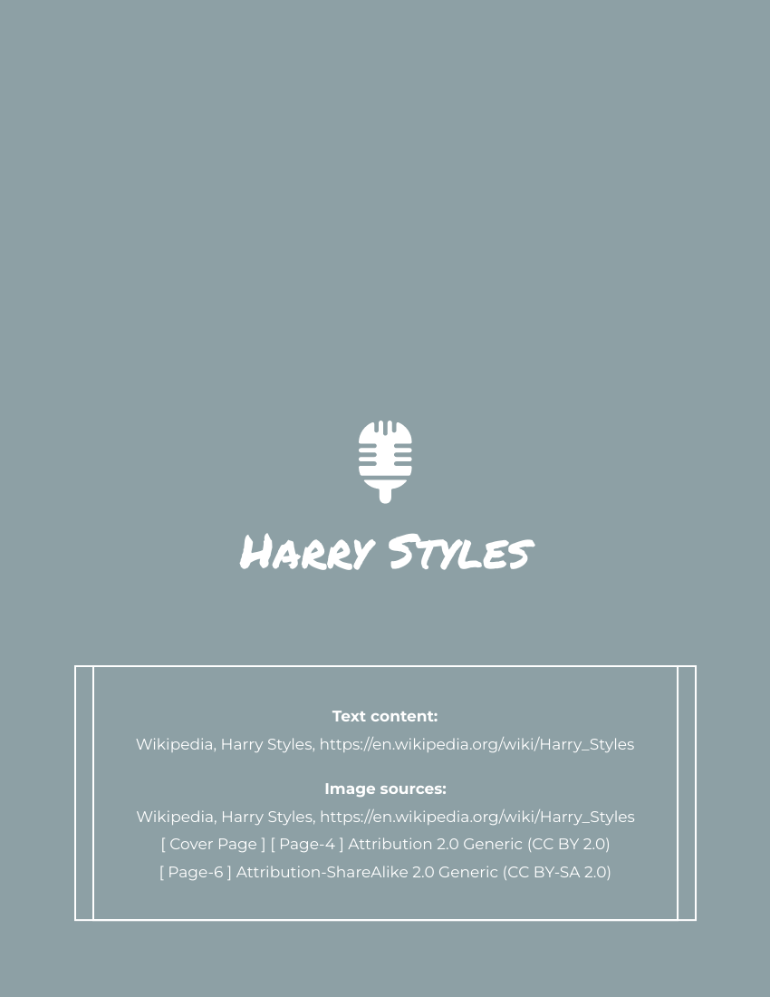 Biography template: Harry Styles Biography (Created by Visual Paradigm Online's Biography maker)