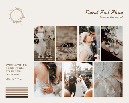 Mood Boards template: Wedding Romance Mood Board (Created by Visual Paradigm Online's Mood Boards maker)