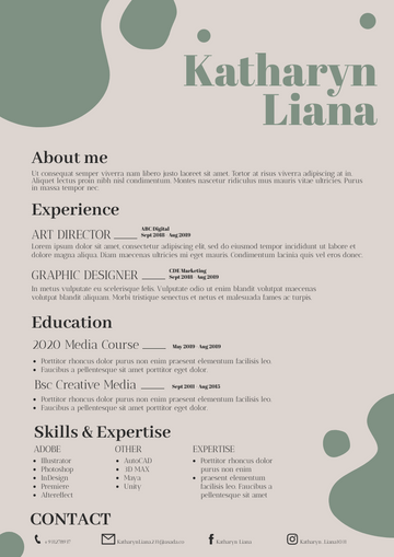 Resume template: Blob Resume (Created by Visual Paradigm Online's Resume maker)