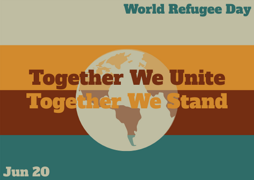 Postcard template: World Refugee Day Earth Postcard (Created by InfoART's  marker)
