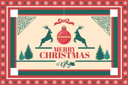 Editable greetingcards template:Snowflake Christmas Greeting Card