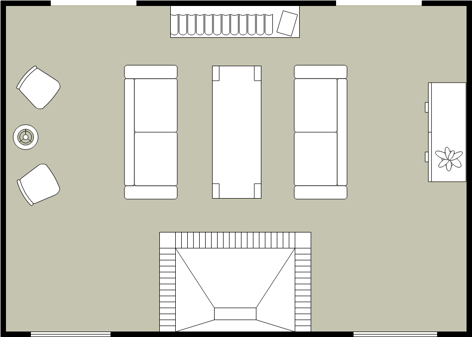 Living Room Floor Plan template: Living Room Section (Created by Visual Paradigm Online's Living Room Floor Plan maker)