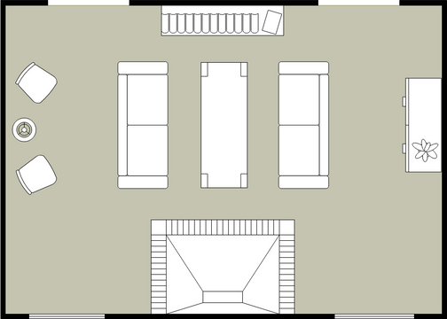 Living Room Floor Plan template: Living Room Section (Created by InfoART's Living Room Floor Plan marker)
