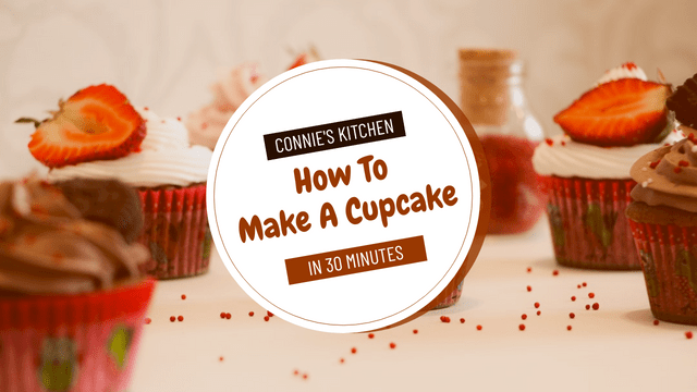 Editable youtubethumbnails template:Red Cakes Photo Cupcake Tutorial YouTube Thumbnail