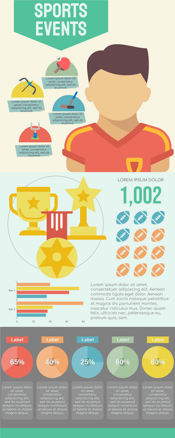 Editable infographics template:Infographic Of Sports Events