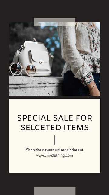 Editable instagramstories template:Black Fashion Photo Special Sale Instagram Story