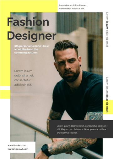 Editable flyers template:Fashion Designer Flyer